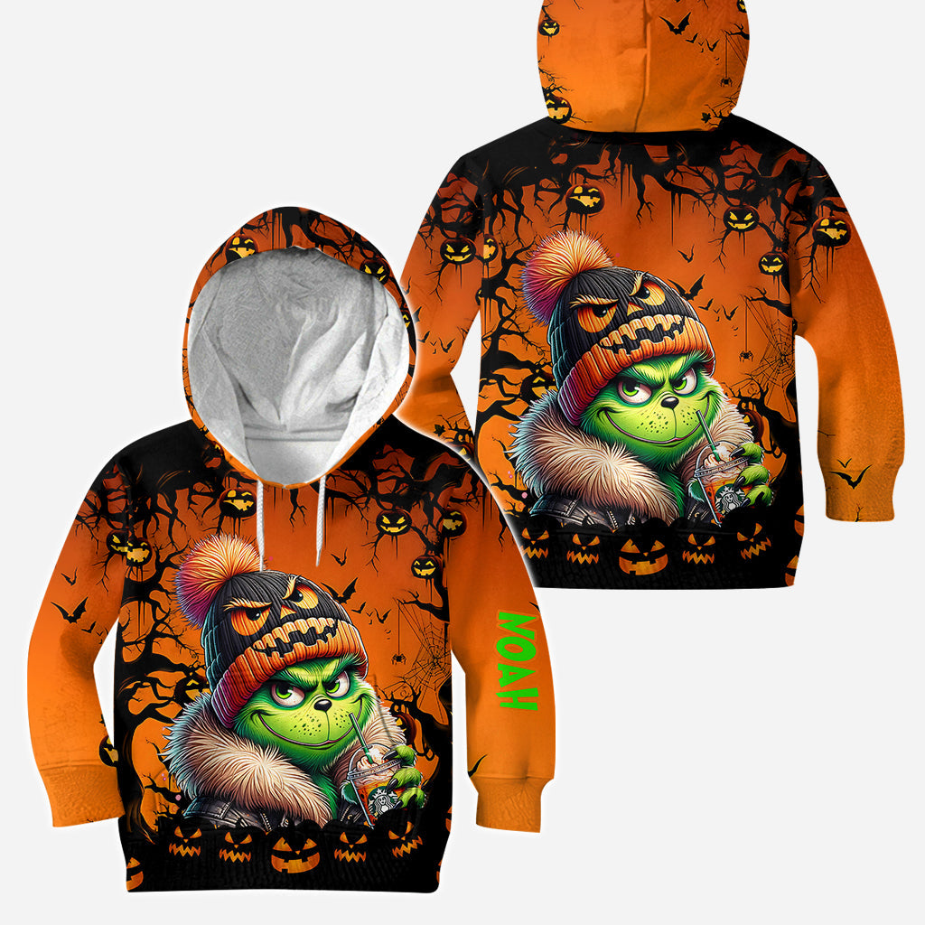 Personalized Halloween Grinch Hoodie & Leggings Set Gift Hoodie & Leggings GradoCreations