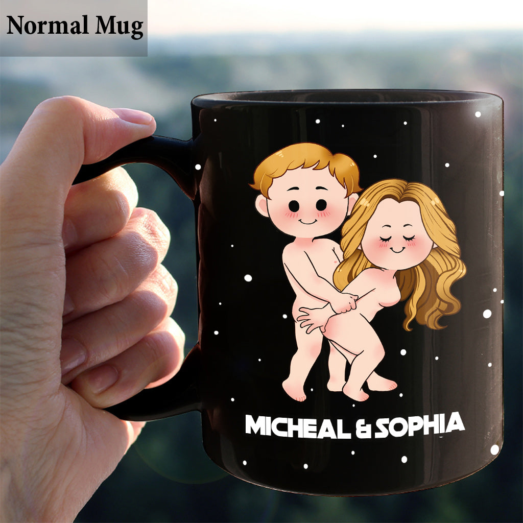 Personalized Black Coffee Mug Custom Couple Names Gift Idea Mug GradoCreations