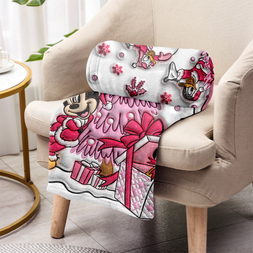 Personalized Let It Snow Mouse Blanket Custom Name Soft Flannel Gift Blanket GradoCreations