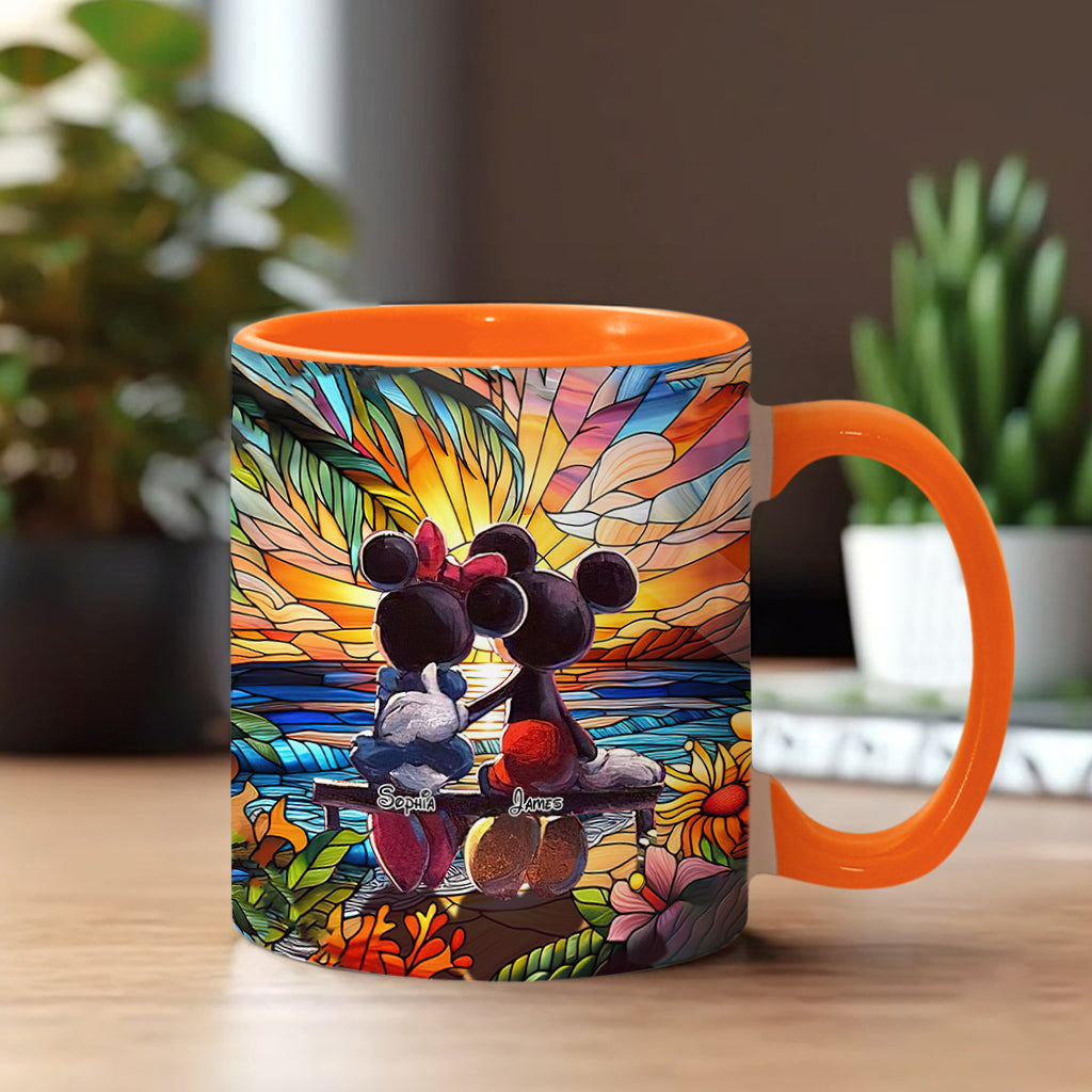 Personalized Sunset Accent Mug Custom Name Gift for Couples Accent Mug GradoCreations