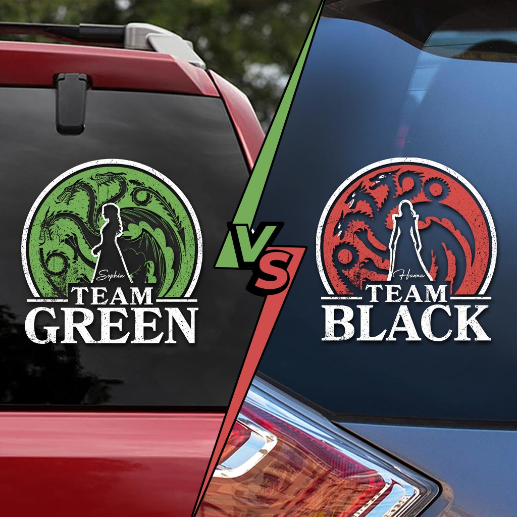 Personalized Team Black vs Team Green Decal for Cars & Windows Decal Full GradoCreations