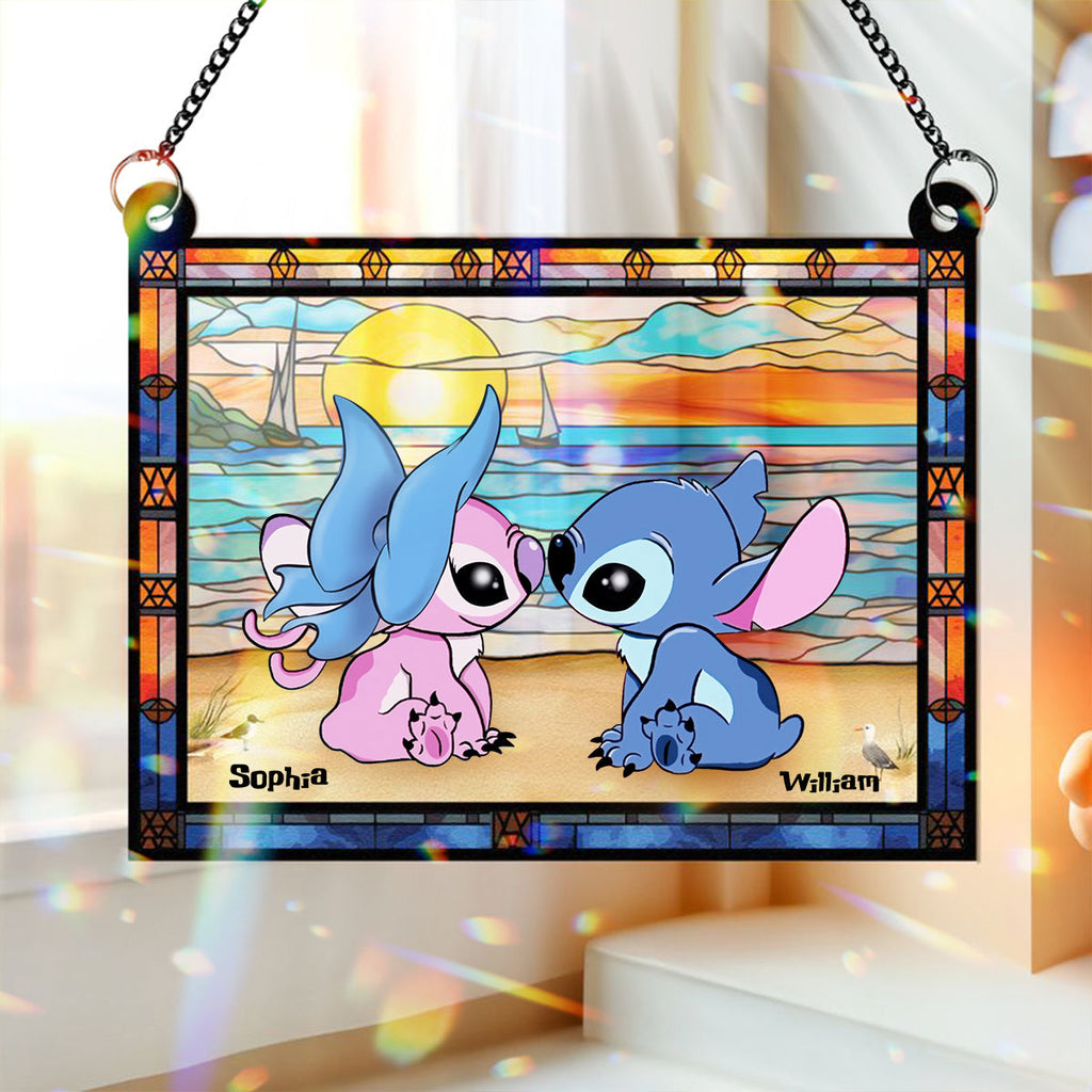Personalized Ohana Window Hanging Suncatcher Ornament Gift Window Hanging Suncatcher Ornament GradoCreations