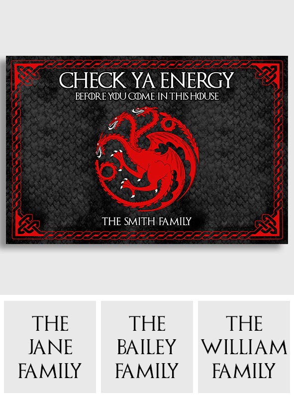 Personalized Game Of Thrones Doormat Custom Family Name Doormat GradoCreations