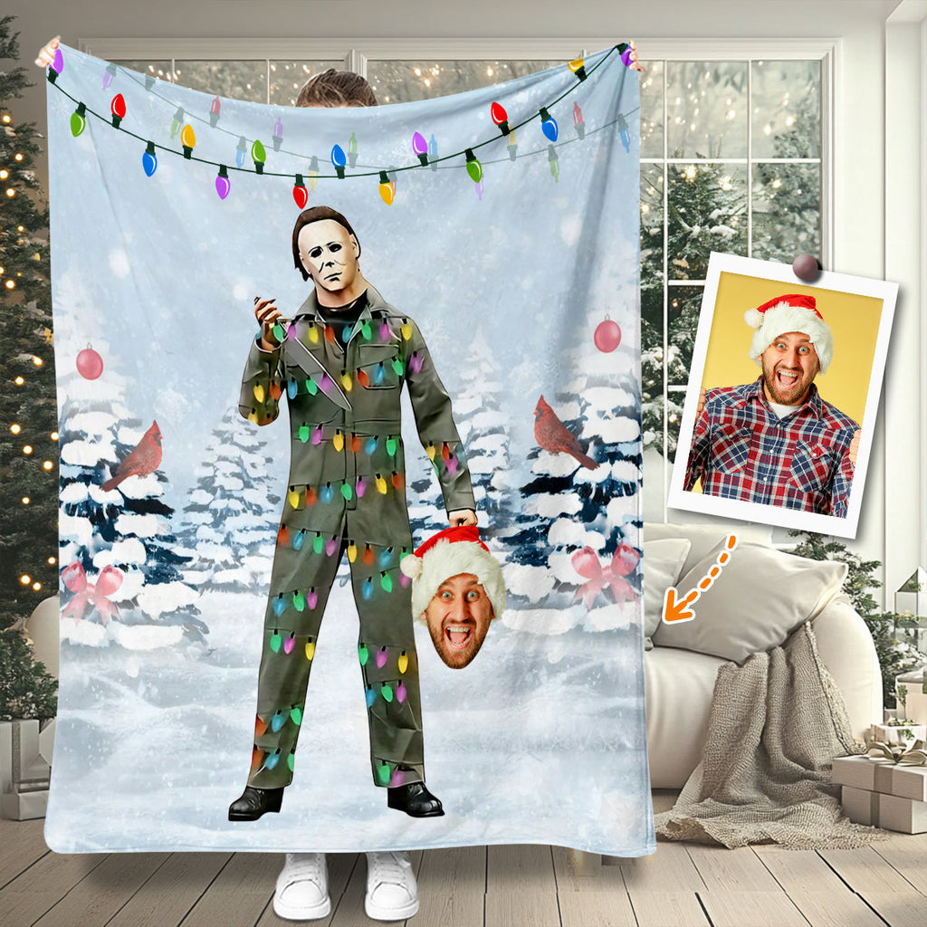 Personalized Horror Character Blanket Custom Gift for Halloween Blanket GradoCreations