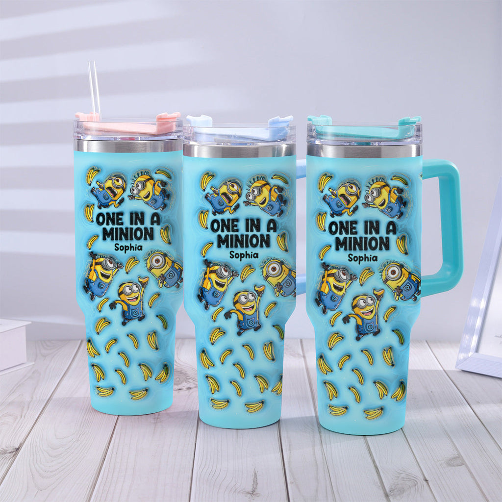 Personalized Minion Tumbler with Handle - Custom Name Gift Tumbler With Handle GradoCreations
