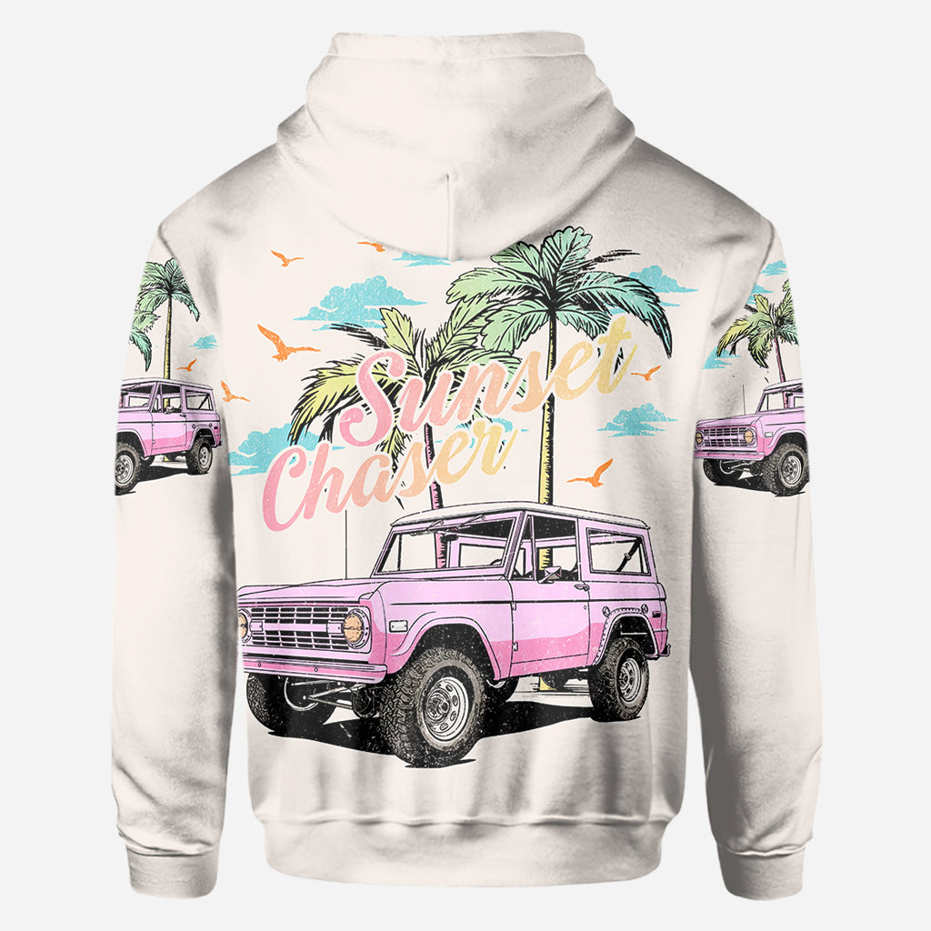 Personalized Sunset Chaser All Over Shirt with Custom Name for Beach Lovers All Over Shirt GradoCreations