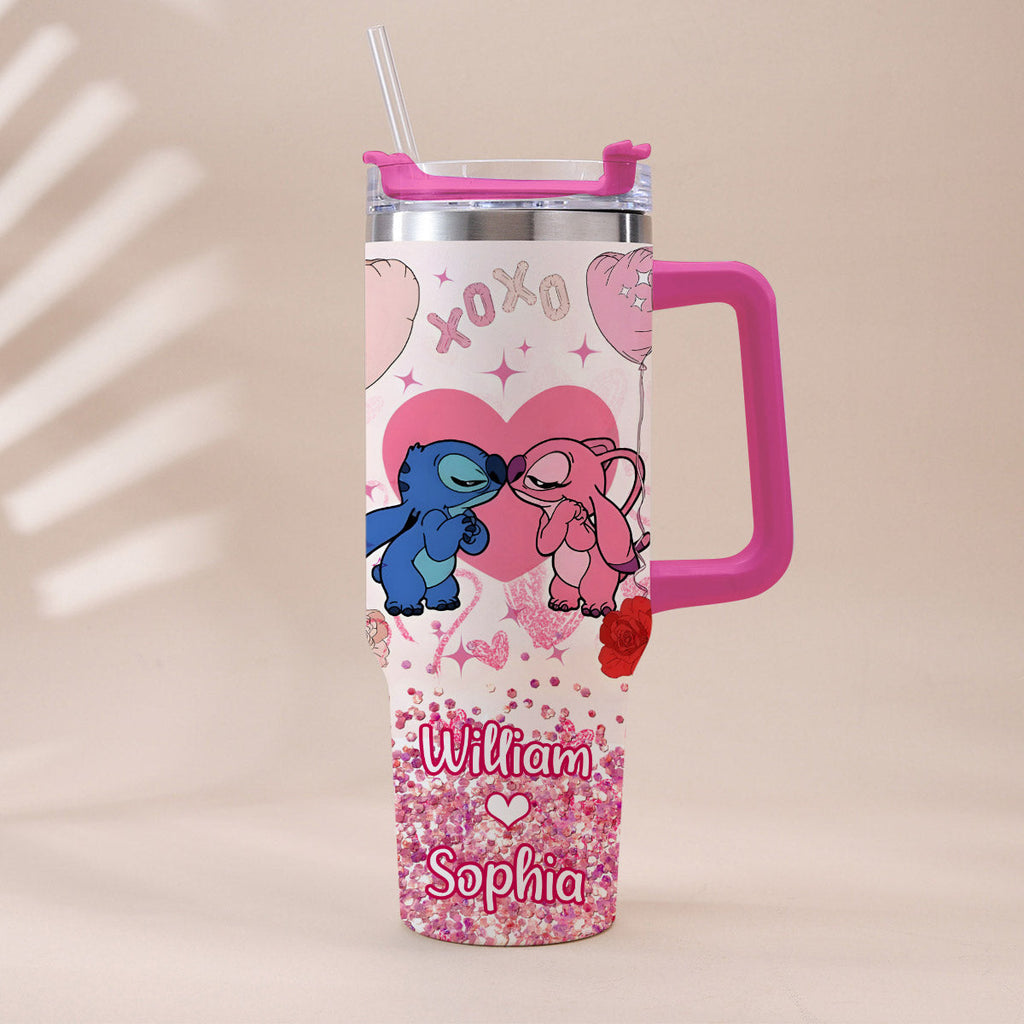 Personalized Ohana Tumbler with Handle Custom Name Gift for Couples Tumbler With Handle GradoCreations