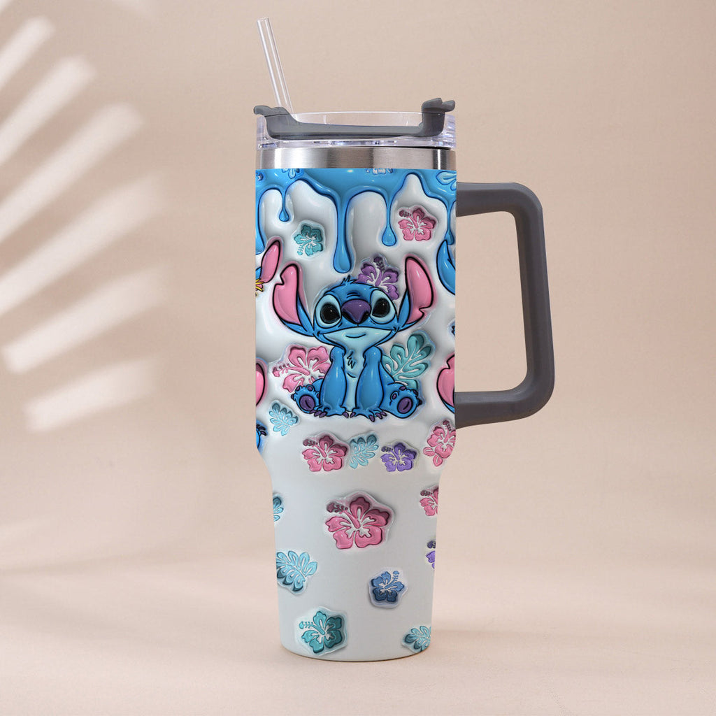 Personalized Ohana Tumbler with Handle Custom Name Gift for Family Tumbler With Handle GradoCreations