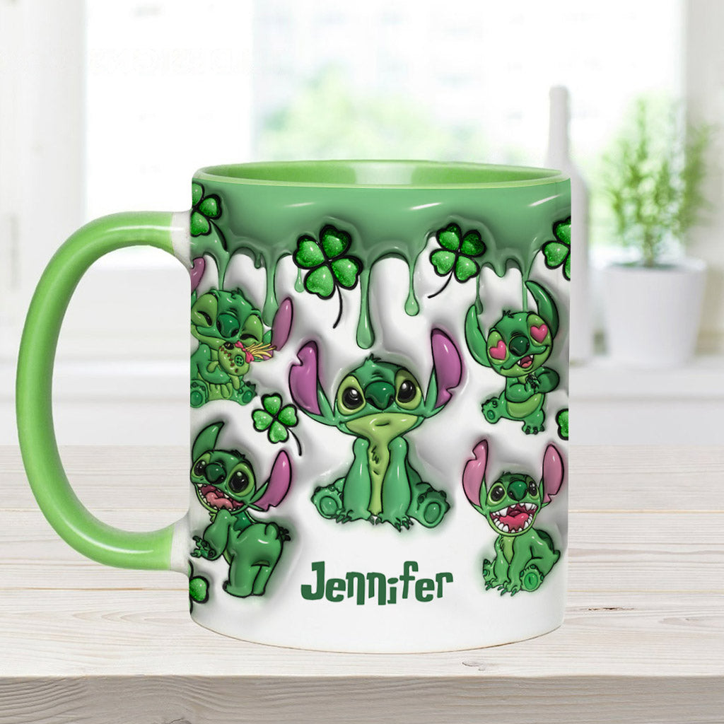 Personalized Lucky Shamrock Accent Mug Custom Name Gift Accent Mug GradoCreations
