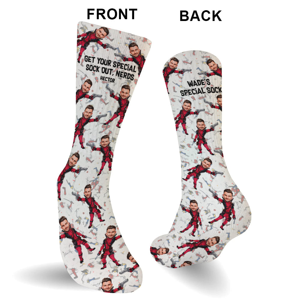 Personalized Funny Socks Custom Face Gift for Nerds Socks GradoCreations