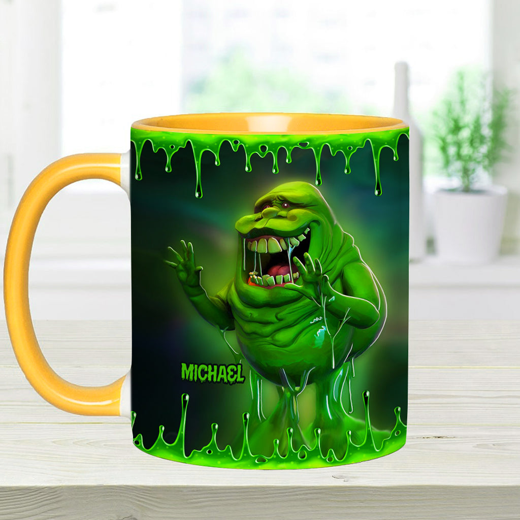 Personalized Green Ghost Accent Mug for Halloween & Birthdays Accent Mug GradoCreations