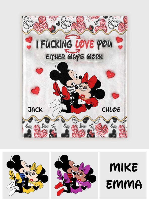 Personalized Mouse Blanket Cute Love Gifts for Couples Blanket GradoCreations