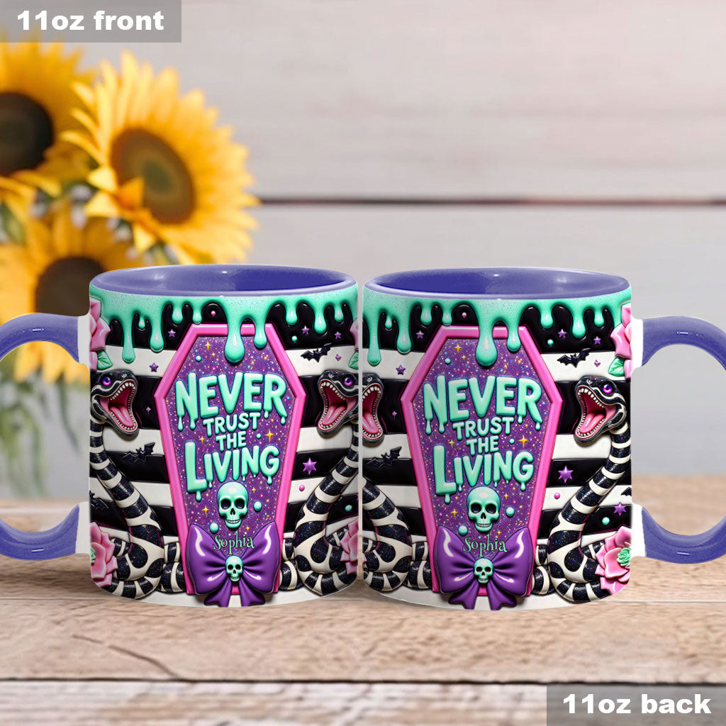 Personalized Accent Mug Never Trust The Living Gift for Couple Accent Mug GradoCreations