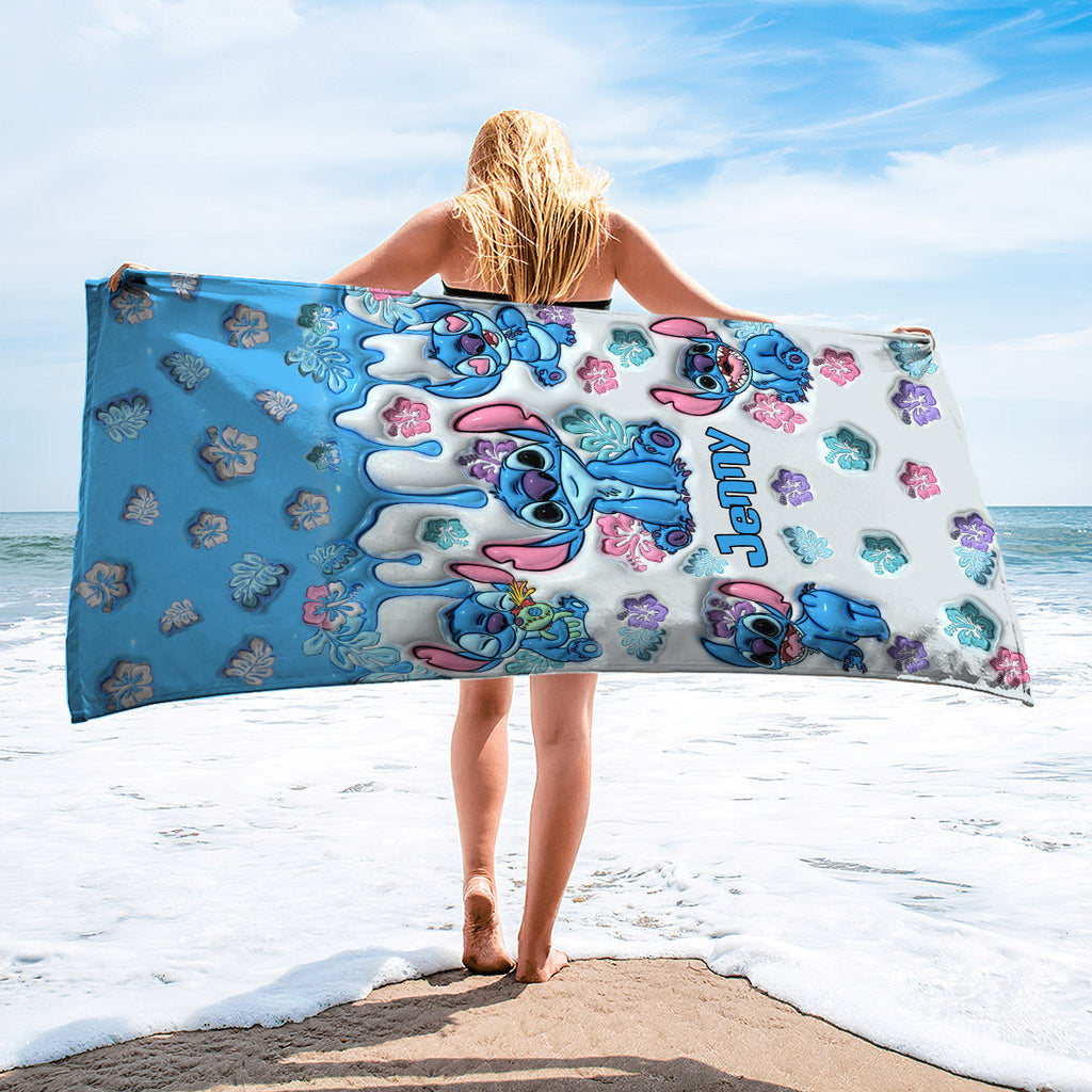 Personalized Ohana Beach Towel Custom Name Gift for Family Beach Towel GradoCreations