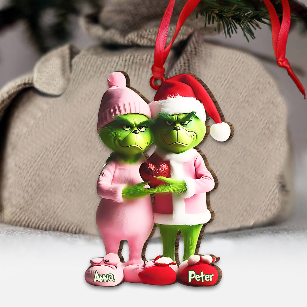 Personalized Grinchy Couple Christmas Ornament Gift Ornament GradoCreations