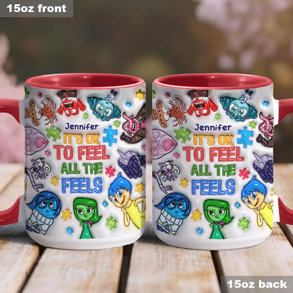 Personalized Autism Awareness Accent Mug Custom Name Gift Accent Mug GradoCreations