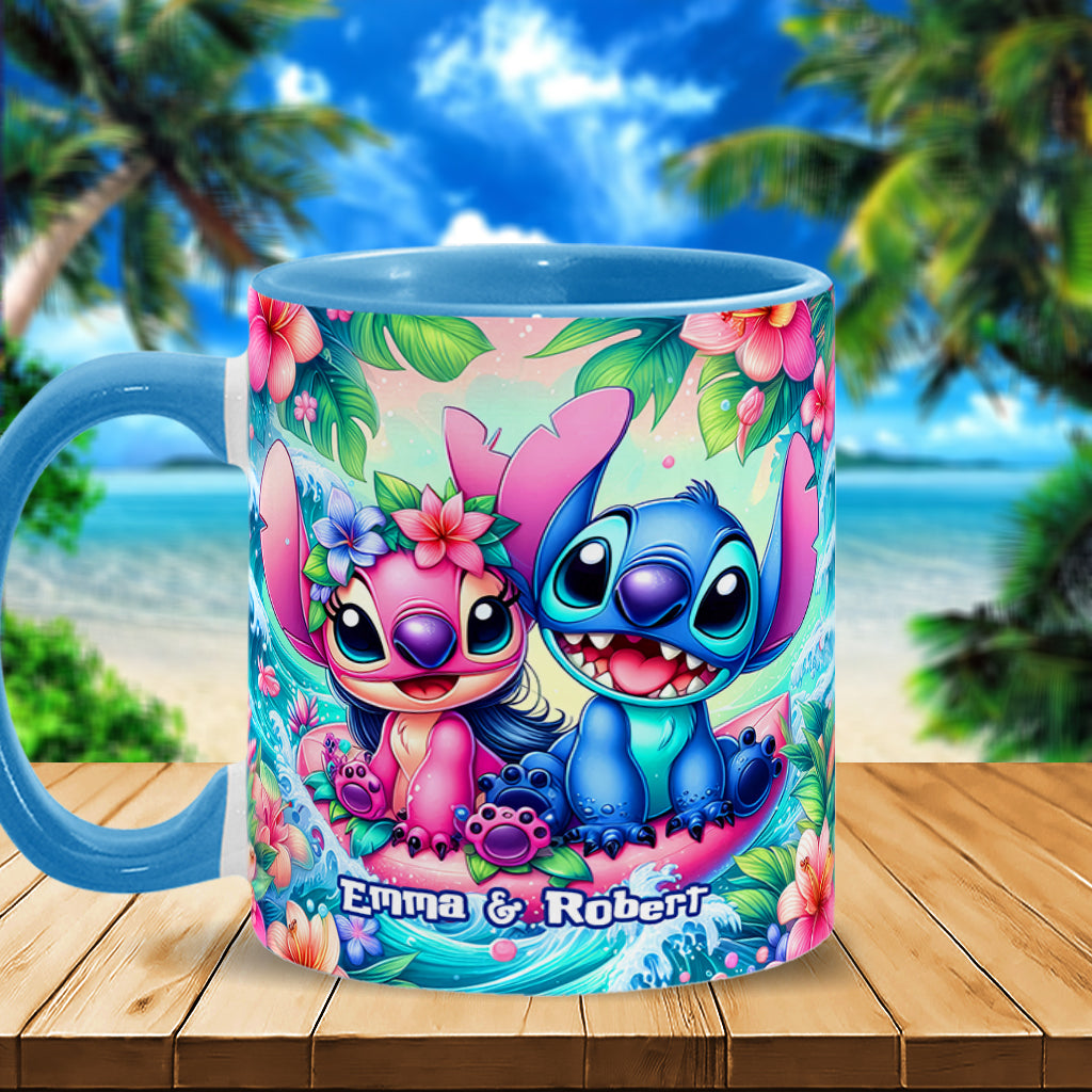 Personalized Ohana Accent Mug Custom Name Gift for Couple Accent Mug GradoCreations