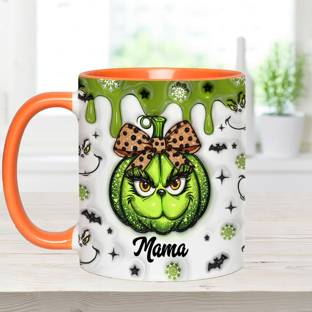 Personalized Grinchy Grandma Accent Mug Custom Name Gift Accent Mug GradoCreations