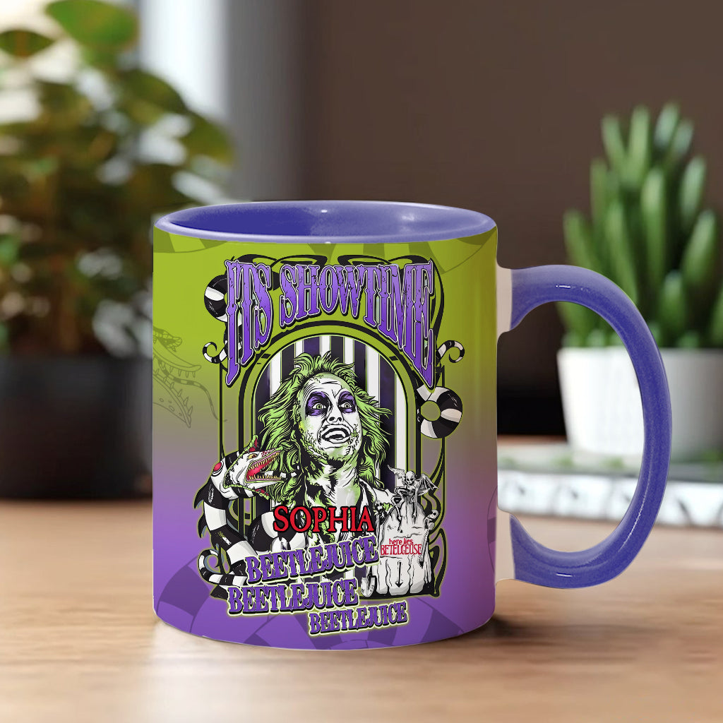 Personalized Beetlejuice Accent Mug Custom Name Halloween Gift Accent Mug GradoCreations