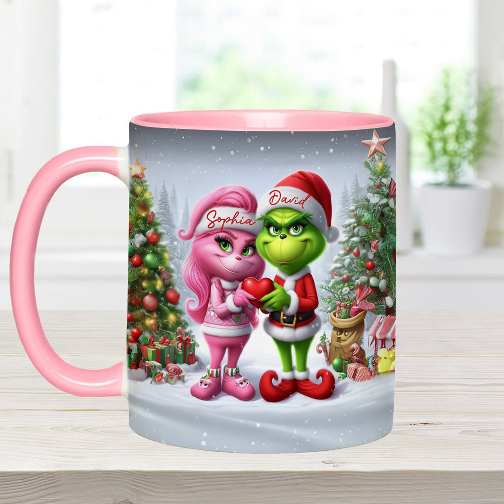 Personalized Merry Grinchmas Accent Mug Custom Name Gift for Christmas Accent Mug GradoCreations