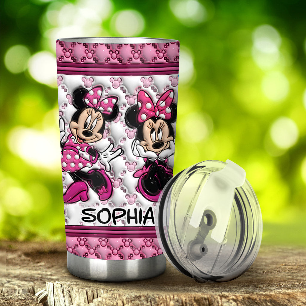 Personalized Pink Minnie Mouse Tumbler with Custom Name - Birthday Gift Tumbler GradoCreations