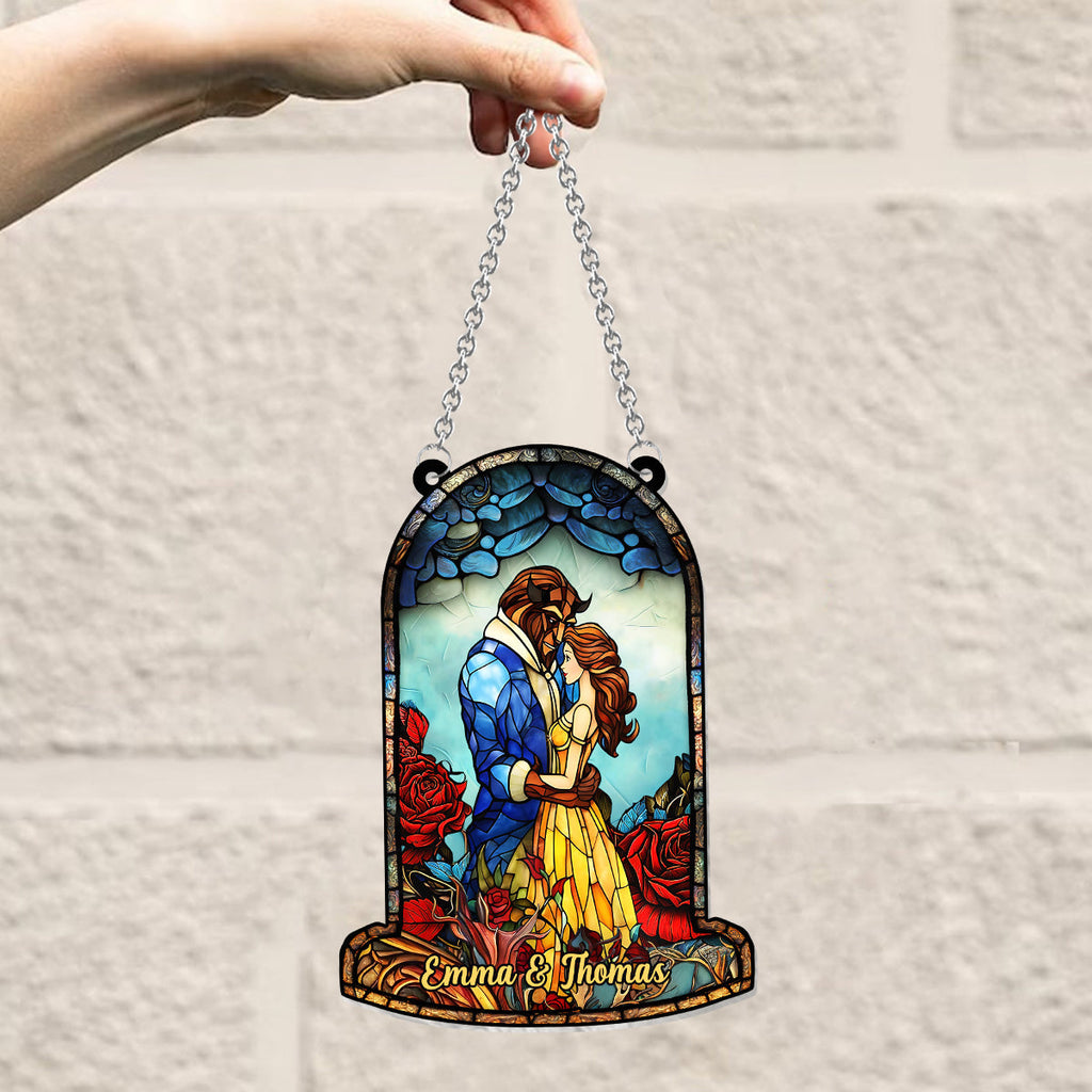 Personalized Couple Suncatcher Ornament Gift for Home Decor Window Hanging Suncatcher Ornament GradoCreations