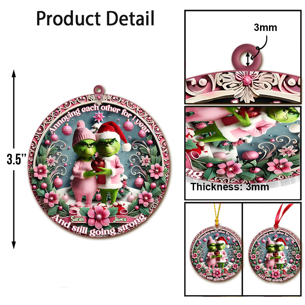 Personalized Christmas Ornament Custom Name Gift for Couple Ornament GradoCreations