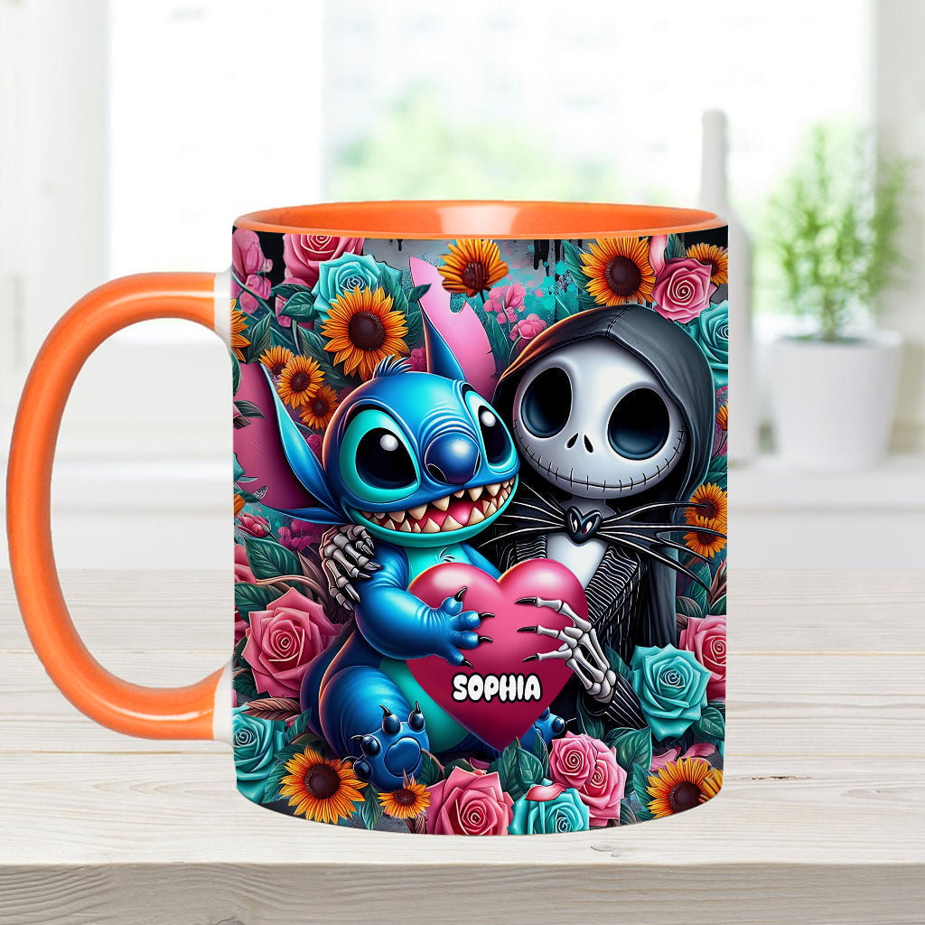 Personalized Nightmare Accent Mug Custom Name Gift for Halloween Accent Mug GradoCreations