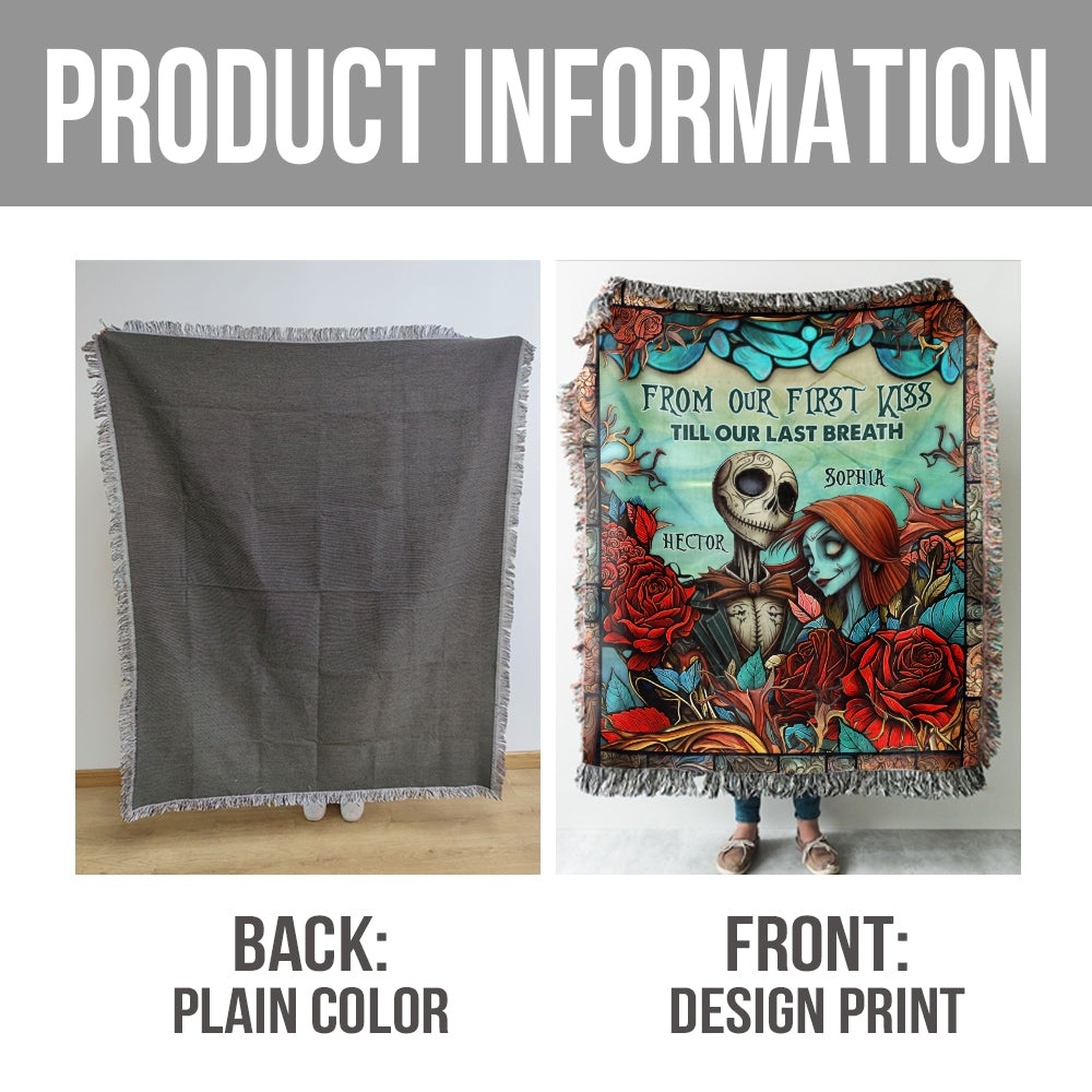 Personalized Woven Blanket Custom Couple Design Gift for Christmas Woven Blanket GradoCreations