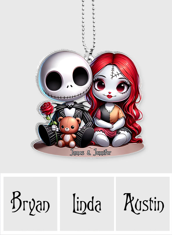 Personalized Nightmare Chicano Couple Car Ornament Gift Car Ornament GradoCreations