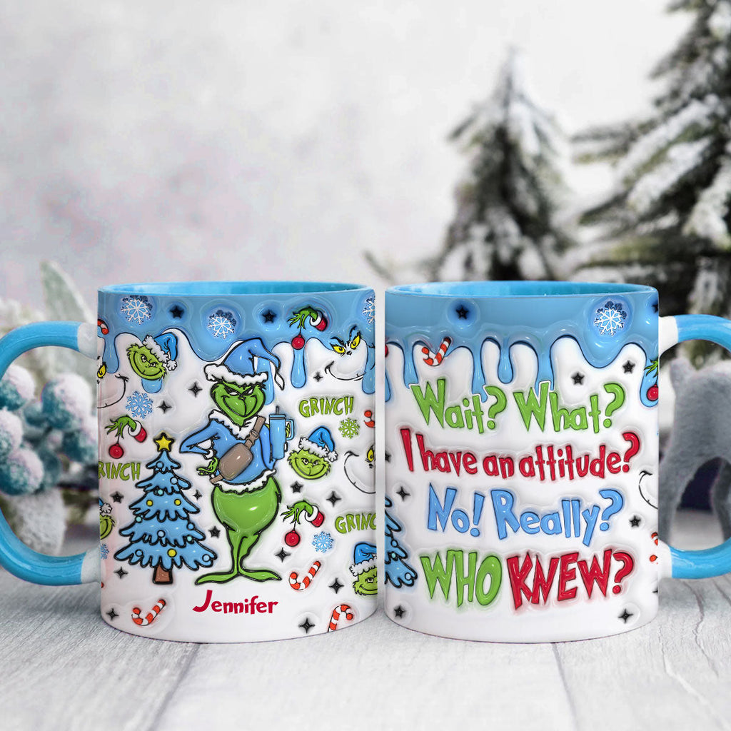 Personalized Grinch Accent Mug Custom Name Christmas Gift Accent Mug GradoCreations