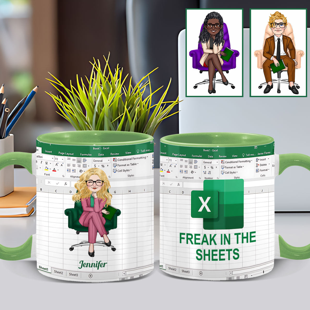 Personalized Accent Mug Custom Colleague Gift with Name Accent Mug GradoCreations
