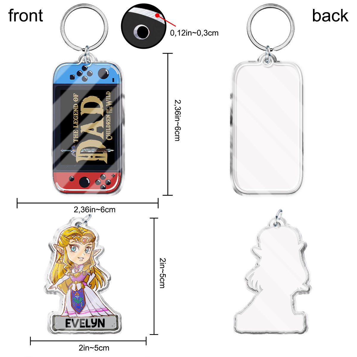 Personalized Keychain with Charms Featuring The Legend of Dad Gift for Father's Day Keychain with Charms GradoCreations