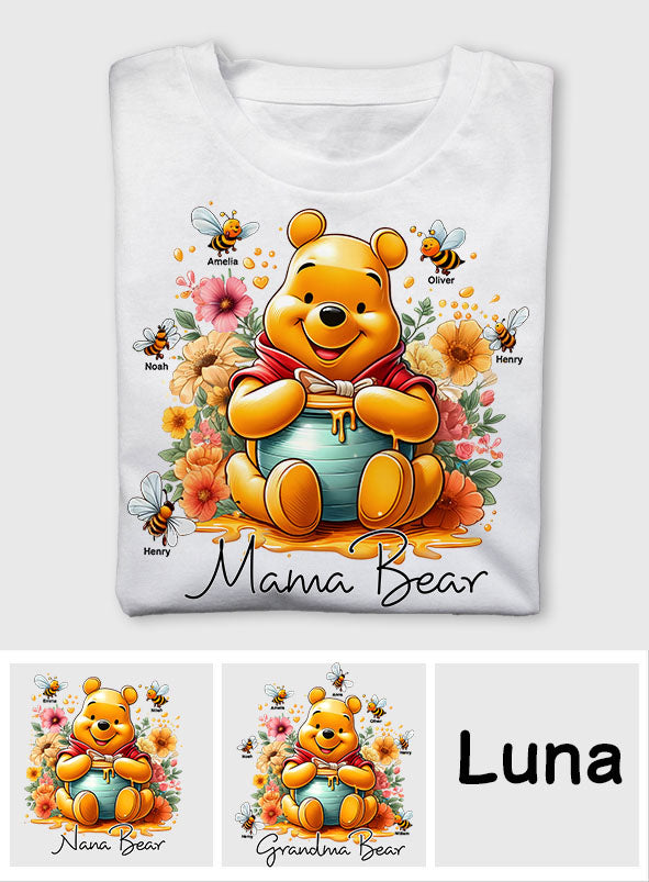 Personalized Mama Bear T-Shirt & Hoodie with Floral Design for Mom T-shirt & Hoodie GradoCreations