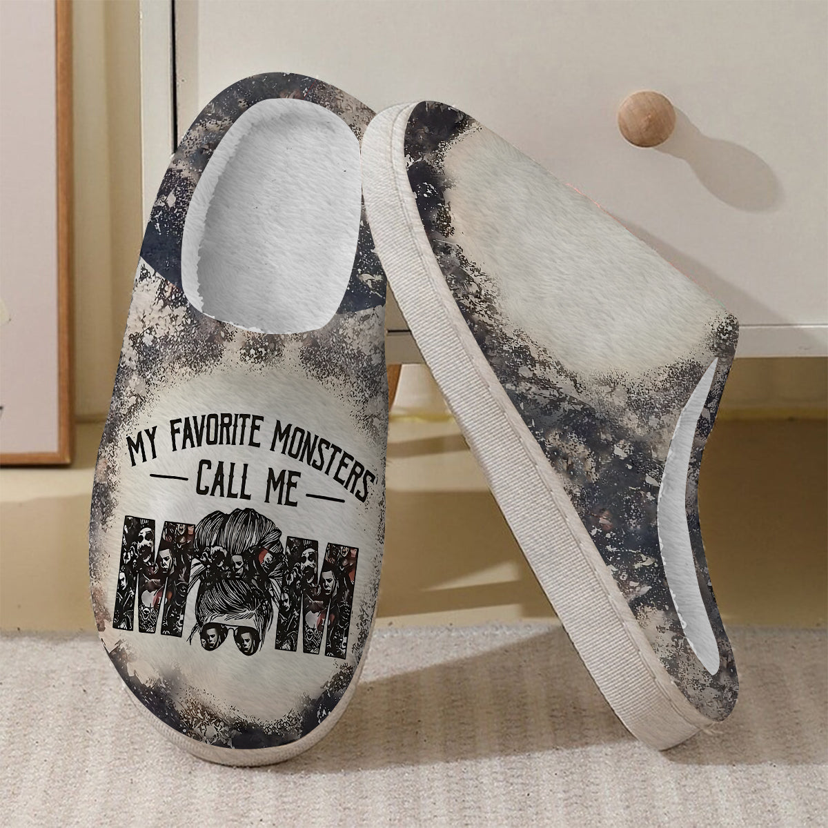 Personalized Mother Slippers My Favorite Monsters Call Me Mom Gift Slippers GradoCreations