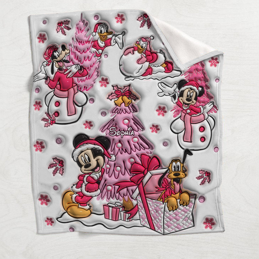 Personalized Let It Snow Mouse Blanket Custom Name Soft Flannel Gift Blanket GradoCreations