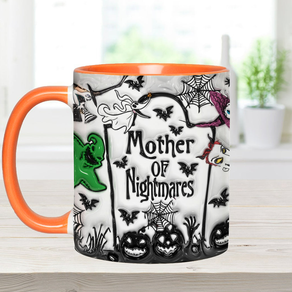 Personalized Nightmare Accent Mug with Custom Names for Mom Accent Mug GradoCreations