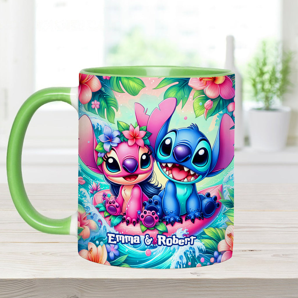 Personalized Ohana Accent Mug Custom Name Gift for Couple Accent Mug GradoCreations