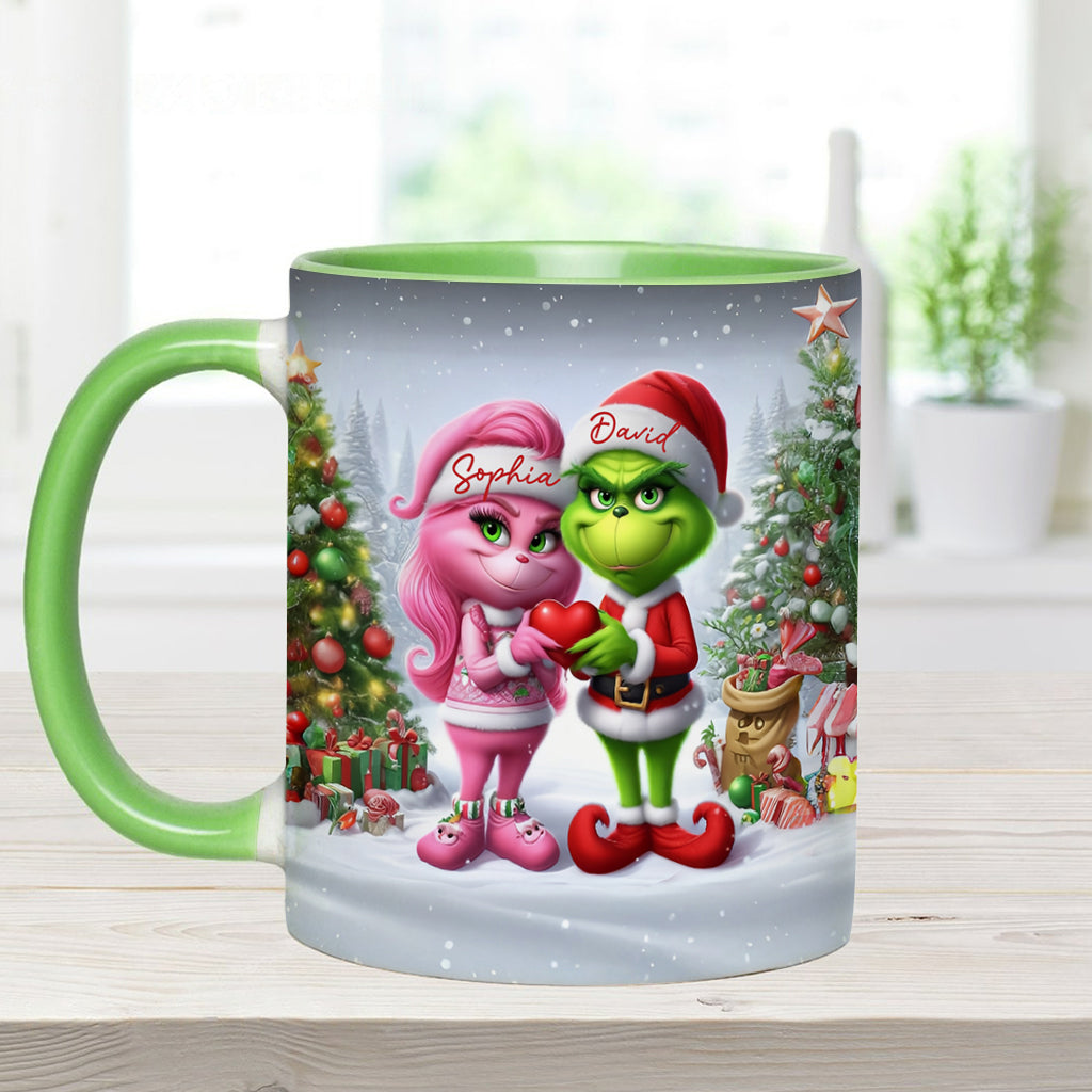 Personalized Merry Grinchmas Accent Mug Custom Name Gift for Christmas Accent Mug GradoCreations