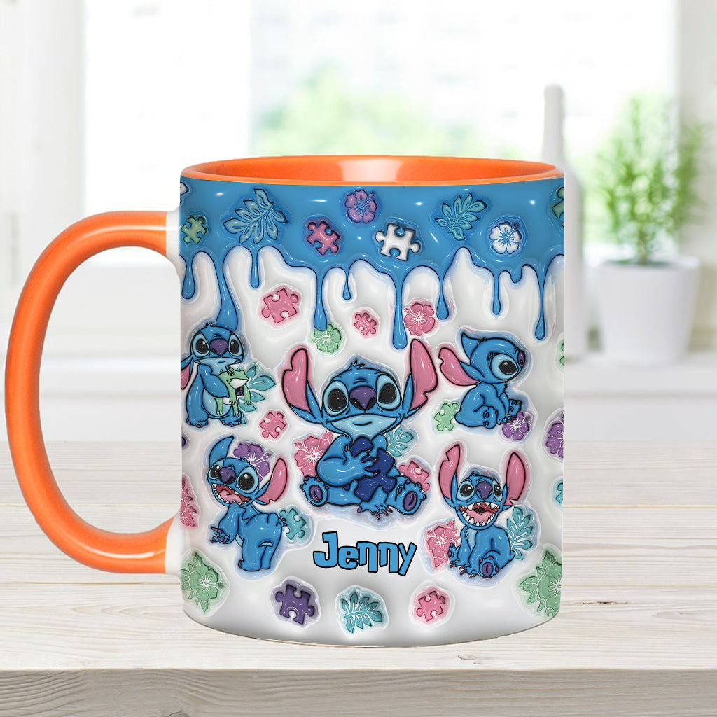 Personalized Autism Awareness Accent Mug Custom Name Gift Accent Mug GradoCreations