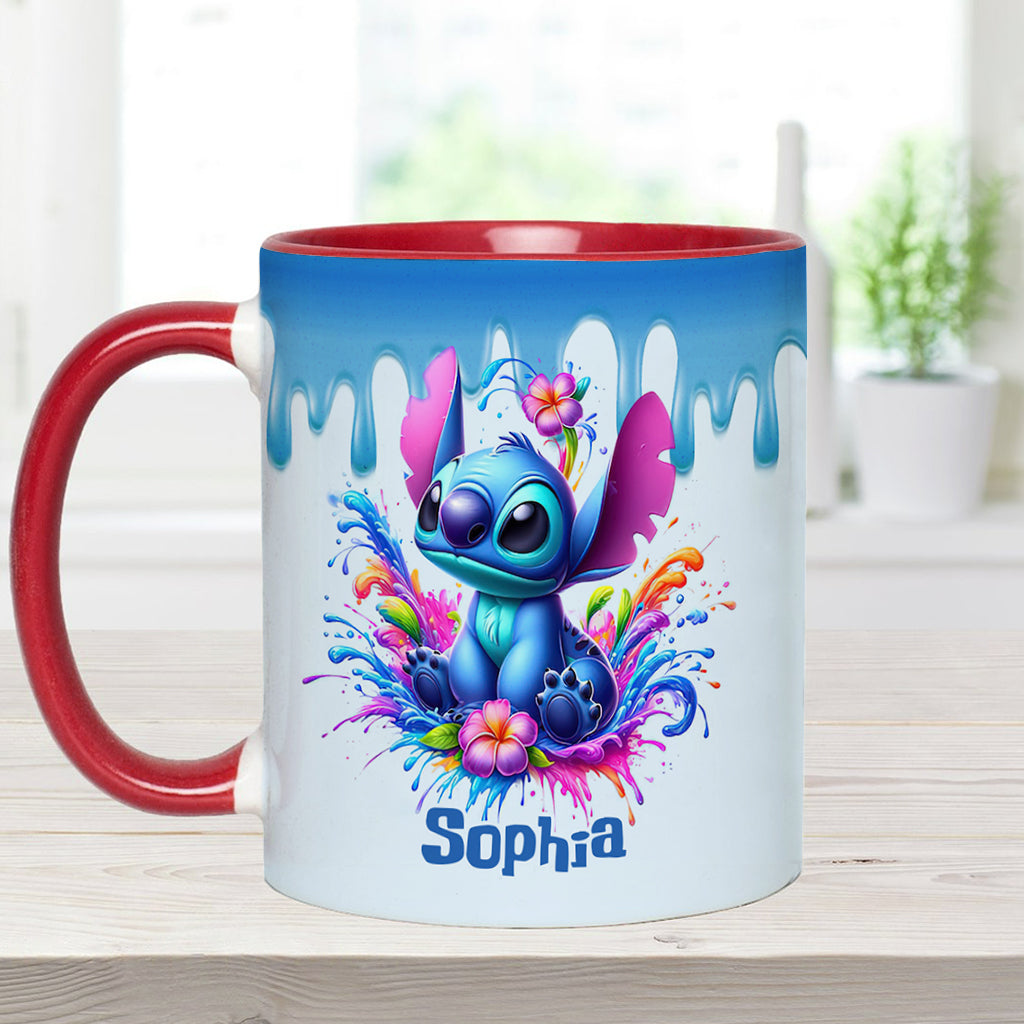 Personalized Blue Ohana Accent Mug Custom Name Gift Idea Accent Mug GradoCreations