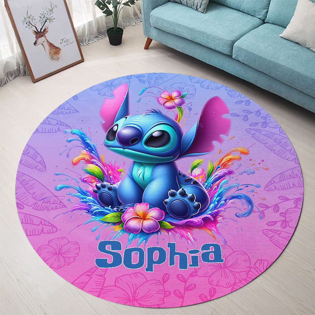 Personalized Ohana Round Rug Custom Name Fun Décor Gift Round Rug GradoCreations
