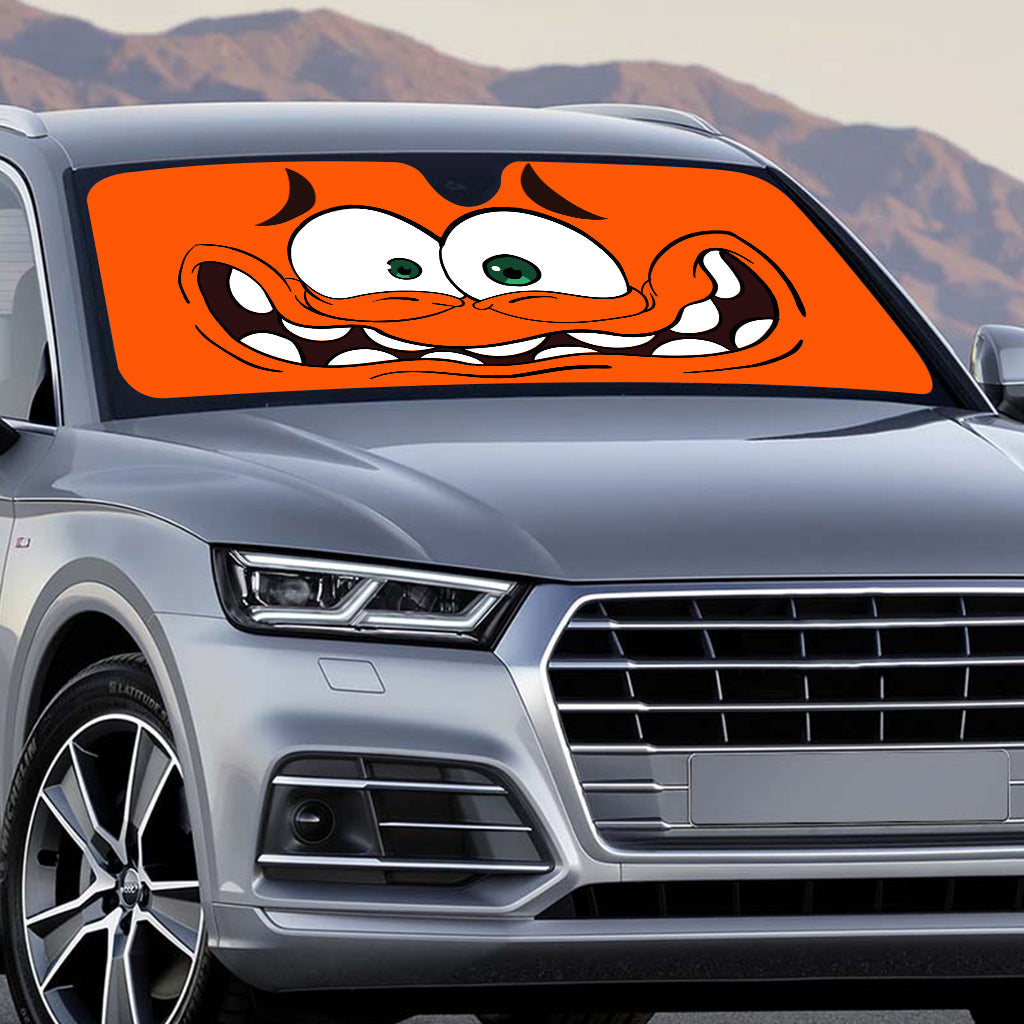 Personalized Funny Car Sunshade with Emotions for Vehicle Protection Car Sunshade GradoCreations