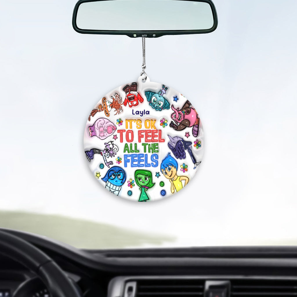 Personalized Acrylic Car Ornament It's Ok To Feel All The Feels Gift for Christmas Car Ornament GradoCreations