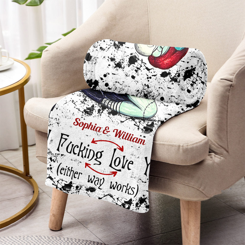 Personalized Nightmare Blanket Custom Name Gift for Couples Blanket GradoCreations