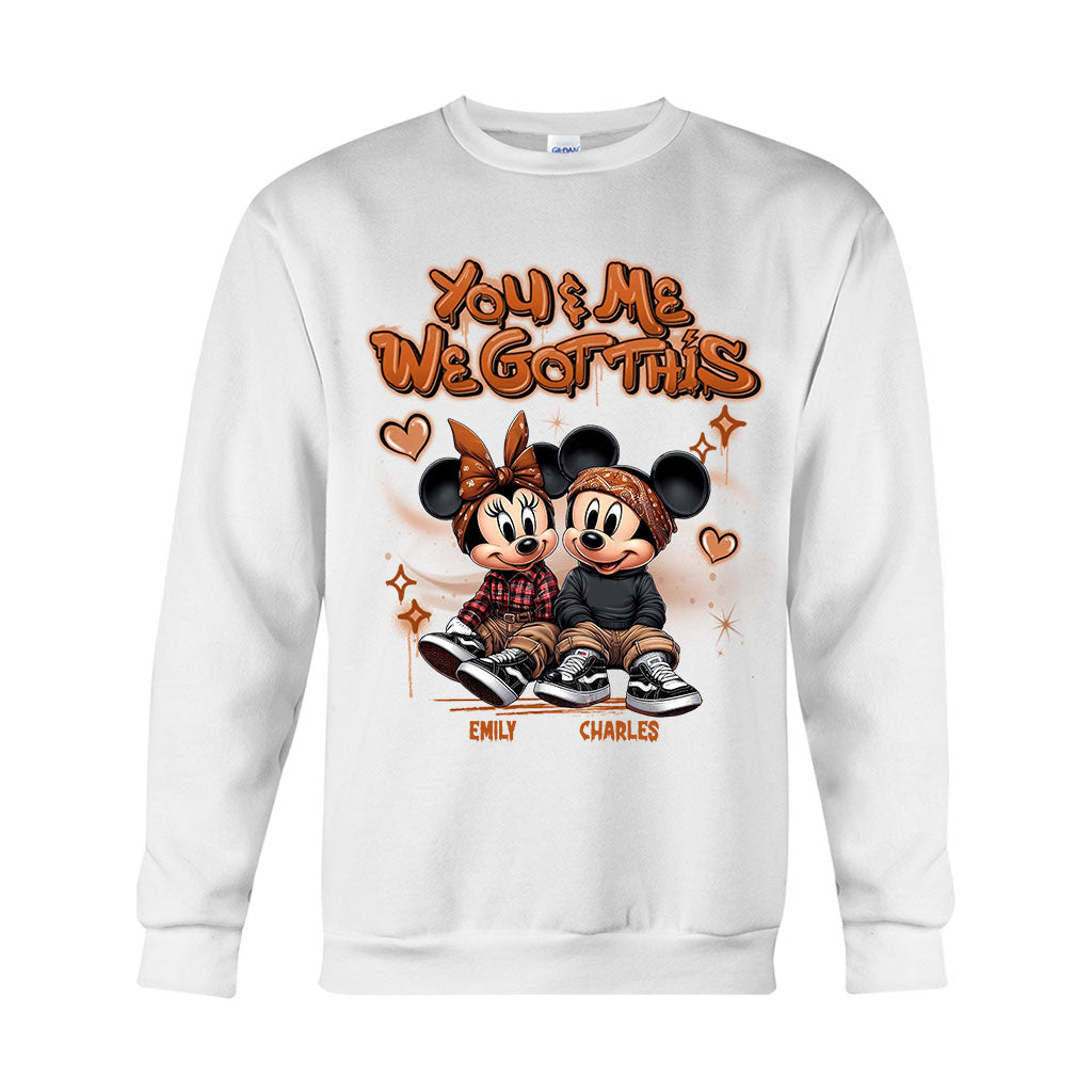 Personalized Couples Mouse T-shirt & Hoodie with Custom Names for Engagement or Anniversary T-shirt & Hoodie GradoCreations