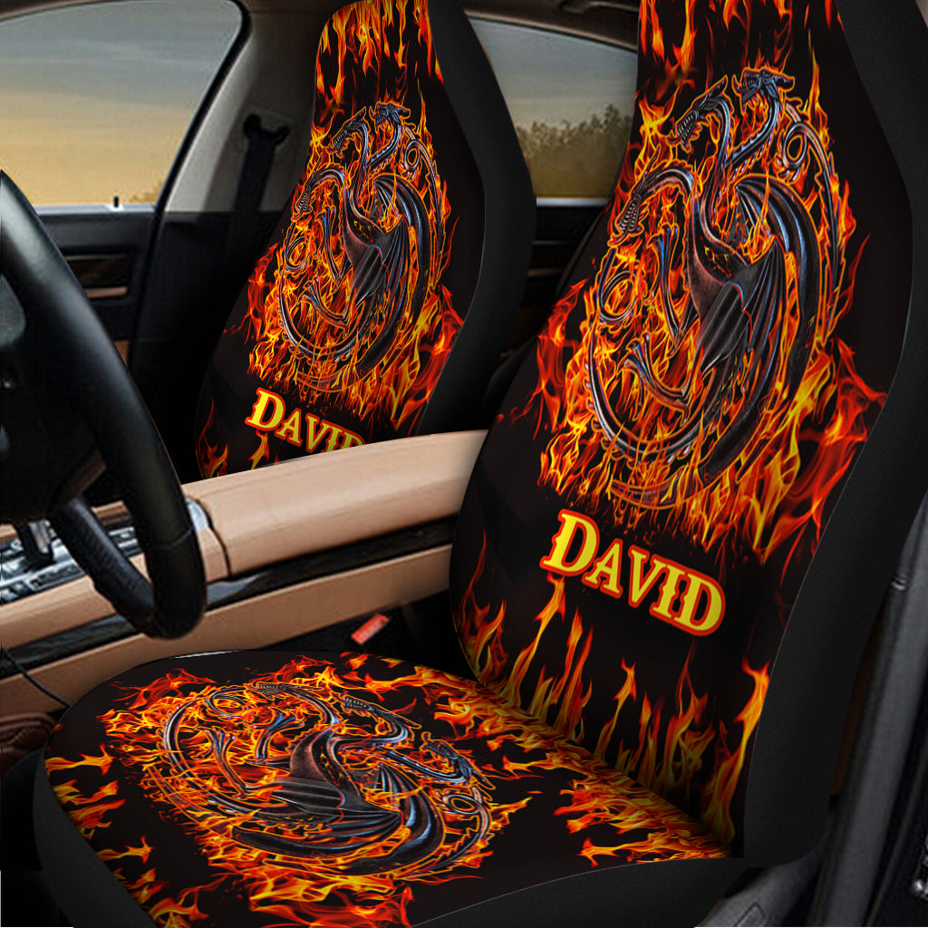 Personalized Fire Dragons Seat Covers Custom Name Gift for Car Seat Covers GradoCreations