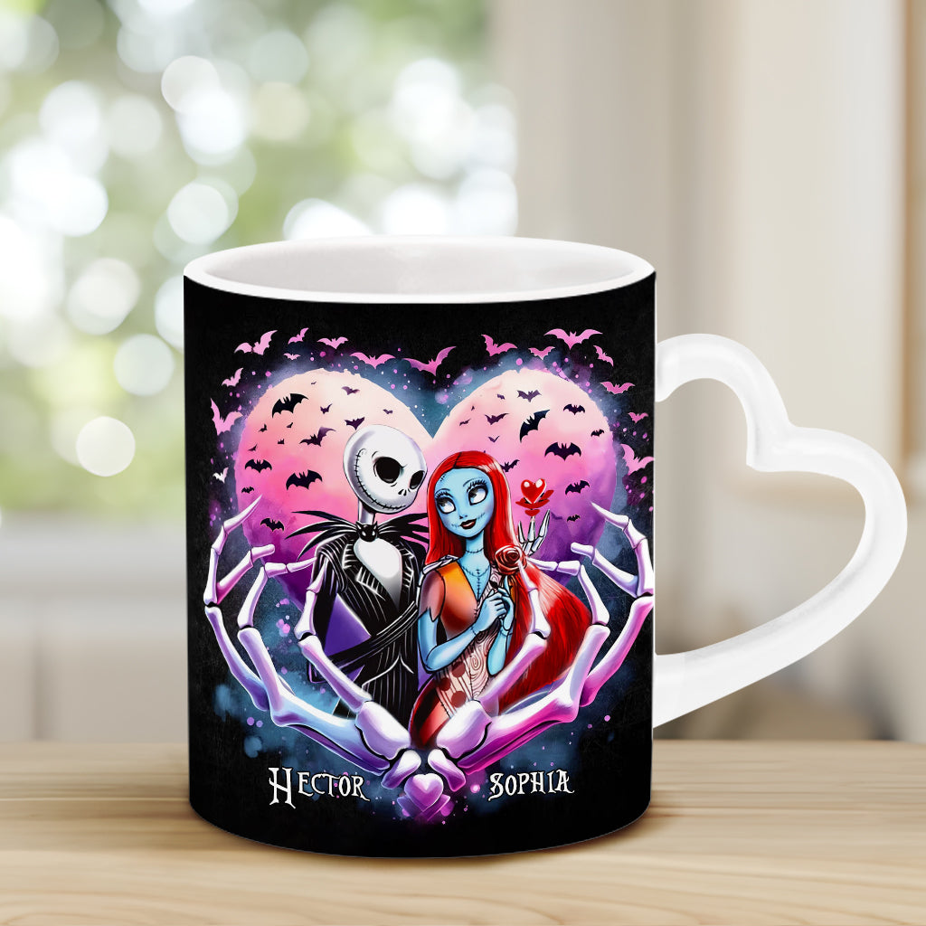 Personalized Heart Handle Mug Custom Couple Gift for Valentine's Day Heart Handle Mug GradoCreations
