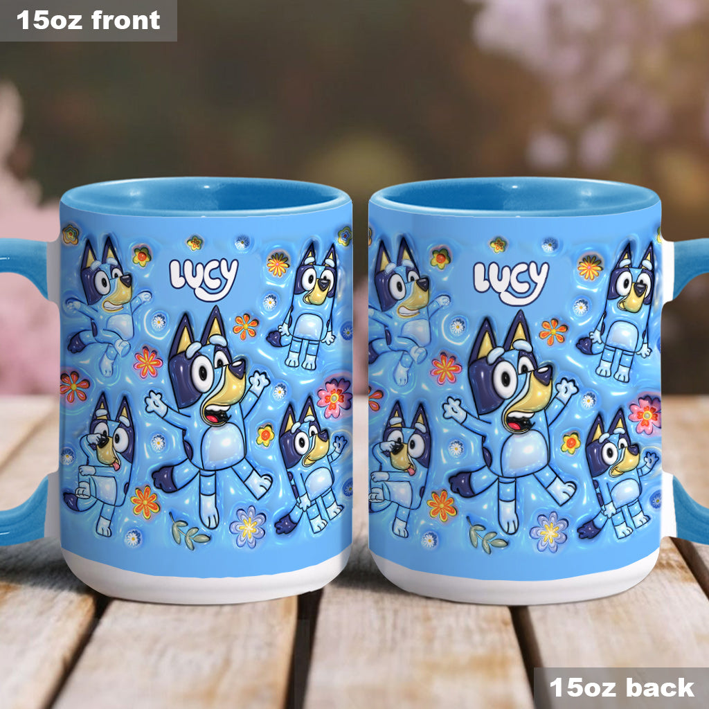 Personalized Dog Accent Mug Custom Name Unique Gift for Kids Accent Mug GradoCreations