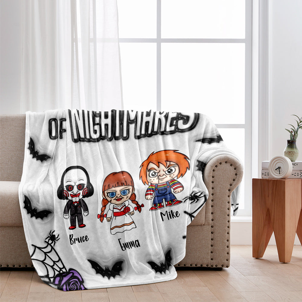 Personalized Mother Blanket with Nightmare Characters for Halloween Blanket GradoCreations